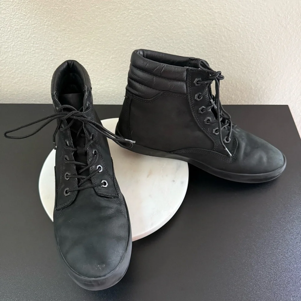 Timberland Black Nubuck Leather Dausette Sneaker Ankle Boots Sneakers Size 9.5 - Picture 7 of 10